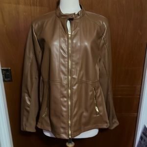 Never worn Ana scuba brown ‘leather’ jacket size 1x